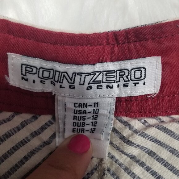 Vintage Point Zero Cotton Blend Y2K Pinstripe A-Line Skirt Business Casual Retro - Picture 3 of 9